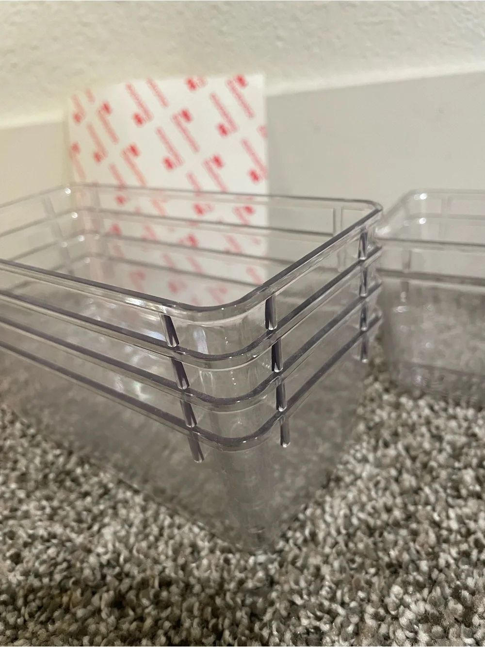 Clear Plastic Bath Organizer Bins - Set of 12